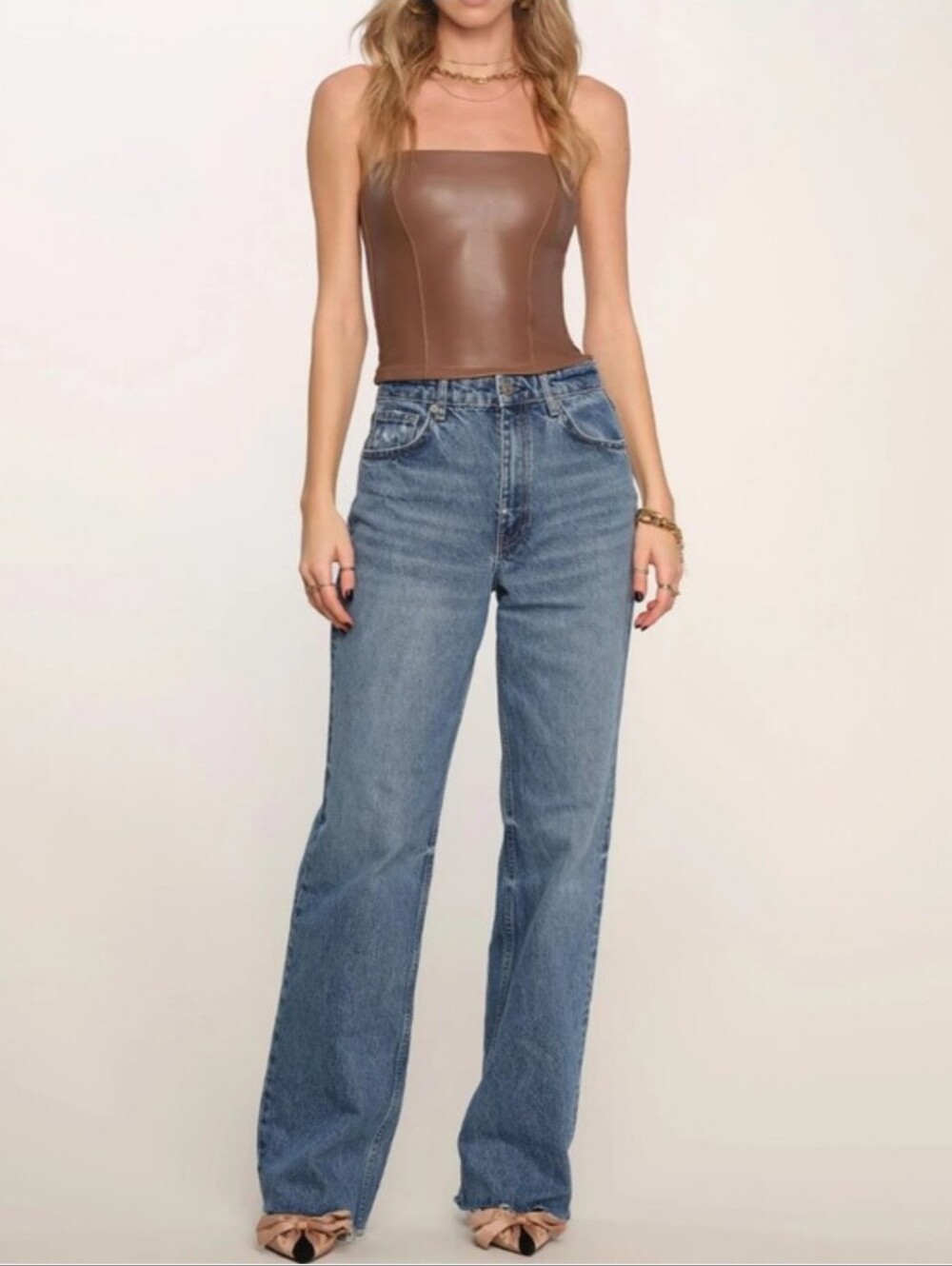 Heartloom Roxanne Cami Faux Leather Top #3891